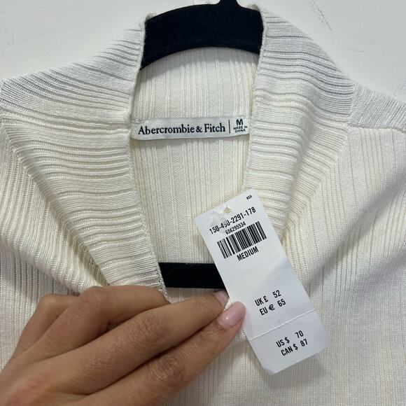 Abercrombie & Fitch White Ribbed Bodysuit Sweater - Picture 4 of 5